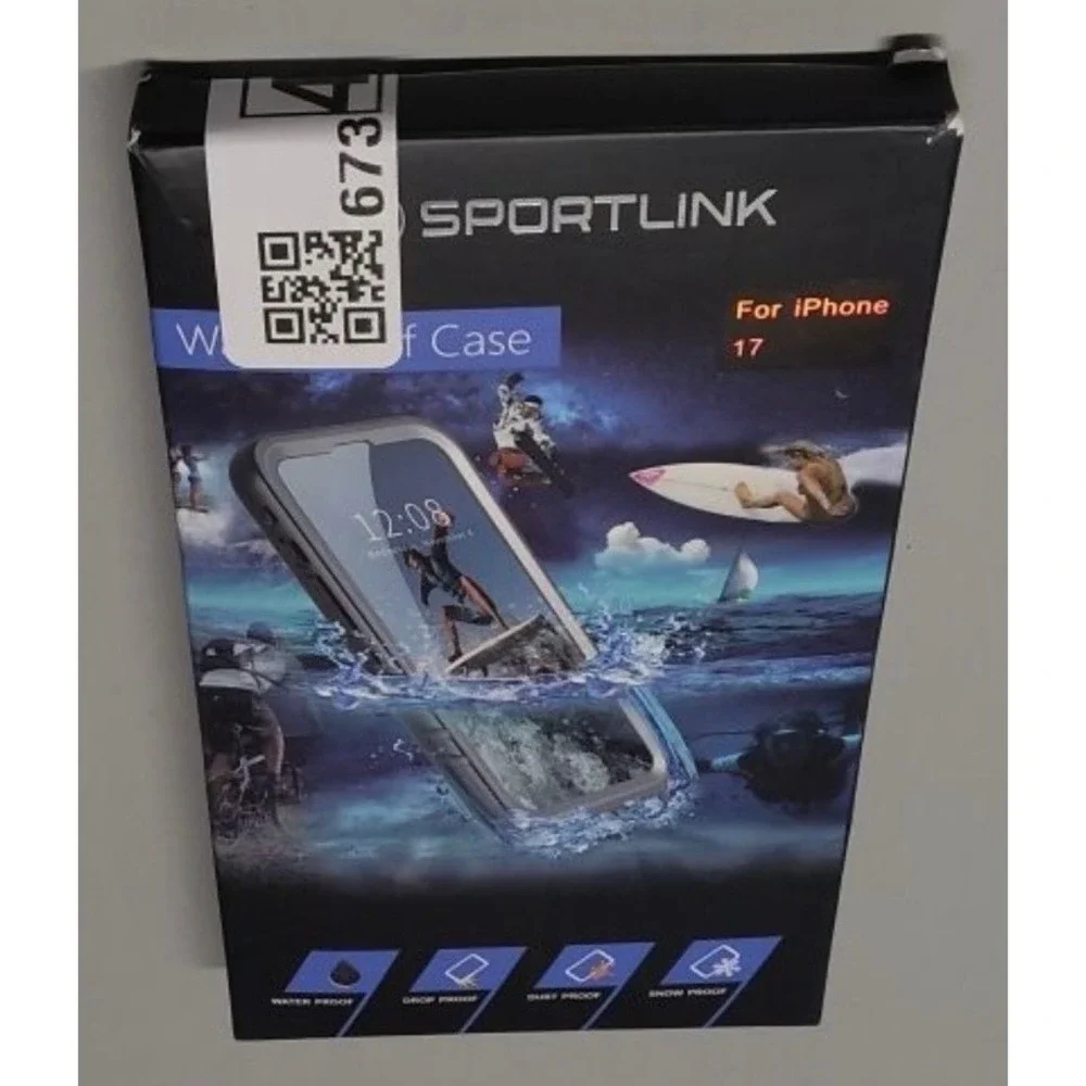 SPORTLINK iPhone 17 Waterproof Case Shockproof Full Body Blue Frosted‎ Clear